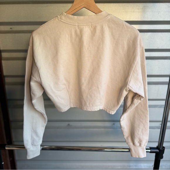 NEW TALENTLESS WOMENS CROP DART LIGHTWEIGHT CEMENT CREWNECK SZ SMALL S - Picture 6 of 6